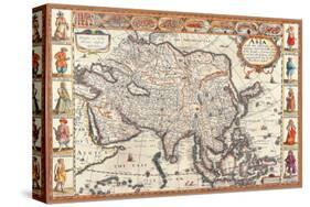 Antique Map, Asia, 1626-John Speed-Stretched Canvas