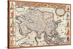 Antique Map, Asia, 1626-John Speed-Stretched Canvas