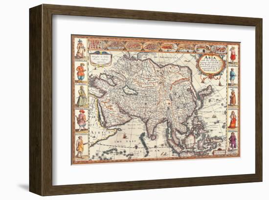 Antique Map, Asia, 1626-John Speed-Framed Art Print