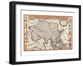 Antique Map, Asia, 1626-John Speed-Framed Art Print