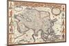 Antique Map, Asia, 1626-John Speed-Mounted Art Print