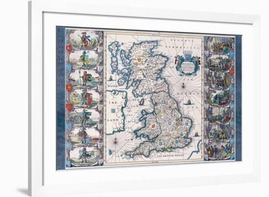 Antique Map, Britannia, c.1646-Joannes Jansson-Framed Art Print