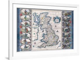 Antique Map, Britannia, c.1646-Joannes Jansson-Framed Art Print