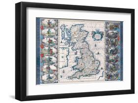 Antique Map, Britannia, Ca. 1646-Jan Jansson-Framed Art Print