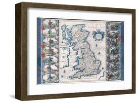 Antique Map, Britannia, Ca. 1646-Jan Jansson-Framed Art Print