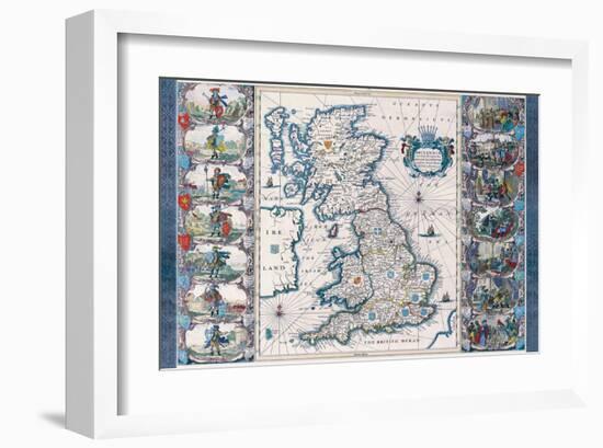 Antique Map, Britannia, Ca. 1646-Jan Jansson-Framed Art Print