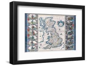 Antique Map, Britannia, Ca. 1646-Jan Jansson-Framed Art Print