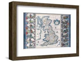 Antique Map, Britannia, Ca. 1646-Jan Jansson-Framed Art Print