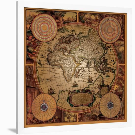 Antique Map, Cartographica I-null-Framed Premium Giclee Print