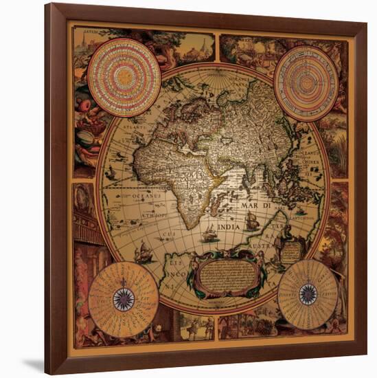 Antique Map, Cartographica I-null-Framed Premium Giclee Print