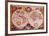 Antique Map, Geographica, c.1630-Henricus Hondius-Framed Art Print