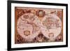 Antique Map, Geographica, c.1630-Henricus Hondius-Framed Art Print