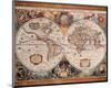 Antique Map, Geographica, c.1630-Henricus Hondius-Mounted Premium Giclee Print