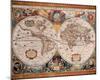 Antique Map, Geographica, c.1630-Henricus Hondius-Mounted Premium Giclee Print