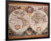 Antique Map, Geographica, c.1630-Henricus Hondius-Framed Premium Giclee Print