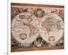 Antique Map, Geographica, c.1630-Henricus Hondius-Framed Premium Giclee Print