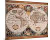 Antique Map, Geographica, c.1630-Henricus Hondius-Mounted Premium Giclee Print