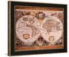 Antique Map, Geographica, c.1630-Henricus Hondius-Framed Art Print
