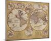 Antique Map, Globe Terrestre, 1690-Vincenzo Coronelli-Mounted Art Print