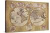 Antique Map, Globe Terrestre, 1690-Vincenzo Coronelli-Stretched Canvas