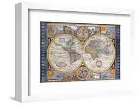 Antique Map, New Map of the World, 1626-John Speed-Framed Premium Giclee Print