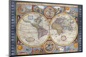 Antique Map, New Map of the World, 1626-John Speed-Mounted Premium Giclee Print