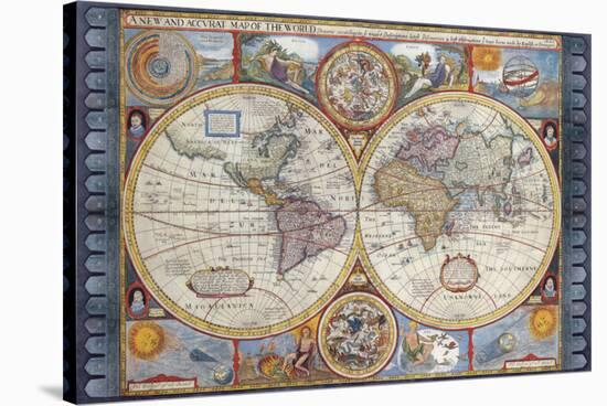 Antique Map, New Map of the World, 1626-John Speed-Stretched Canvas