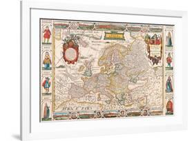 Antique Map, Nova Europa, 1652-Nicholas Visscher-Framed Art Print