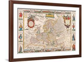 Antique Map, Nova Europa, 1652-Nicholas Visscher-Framed Art Print