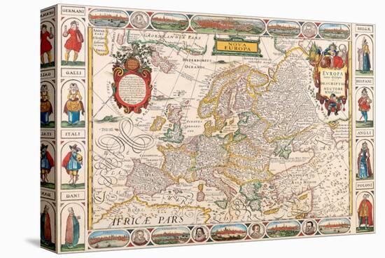 Antique Map, Nova Europa, 1652-Nicholas Visscher-Stretched Canvas