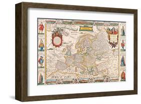 Antique Map, Nova Europa, 1652-Nicholas Visscher-Framed Art Print