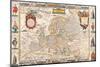 Antique Map, Nova Europa, 1652-Nicholas Visscher-Mounted Art Print