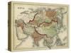 Antique Map of Asia-Alvin Johnson-Stretched Canvas