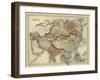 Antique Map of Asia-Alvin Johnson-Framed Art Print