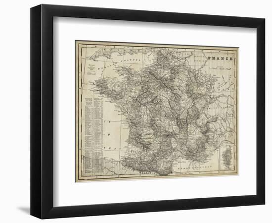 Antique Map of France-Vision Studio-Framed Art Print