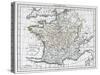 Antique Map Of France-Tektite-Stretched Canvas