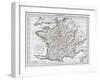 Antique Map Of France-Tektite-Framed Art Print