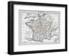 Antique Map Of France-Tektite-Framed Art Print