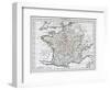 Antique Map Of France-Tektite-Framed Art Print