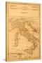 Antique Map Of Italy-Tektite-Stretched Canvas