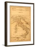 Antique Map Of Italy-Tektite-Framed Art Print