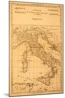 Antique Map Of Italy-Tektite-Mounted Art Print