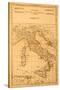 Antique Map Of Italy-Tektite-Stretched Canvas