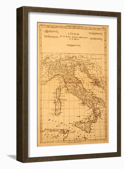 Antique Map Of Italy-Tektite-Framed Art Print