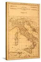 Antique Map Of Italy-Tektite-Stretched Canvas