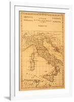 Antique Map Of Italy-Tektite-Framed Art Print