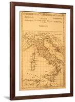 Antique Map Of Italy-Tektite-Framed Art Print