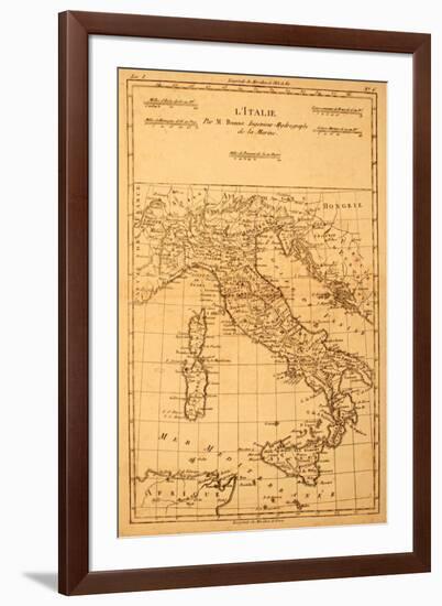 Antique Map Of Italy-Tektite-Framed Art Print