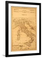 Antique Map Of Italy-Tektite-Framed Art Print