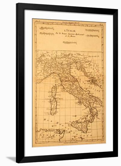 Antique Map Of Italy-Tektite-Framed Art Print